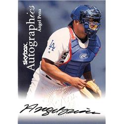 649980 Angel Pena Autographed Baseball Card - Los Angeles Dodgers - 1999 Skybox Certified No.AP