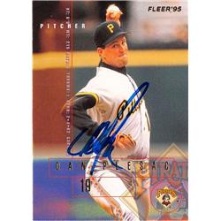 650130 Dan Plesac Autographed Baseball Card - Pittsburgh Pirates - 1995 Fleer No.U15