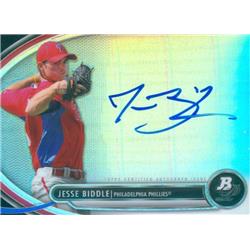 650216 Jesse Biddle Autographed Baseball Card - Philadelphia Phillies - 2013 Bowman Platinum Refractor No.BPAPJBI