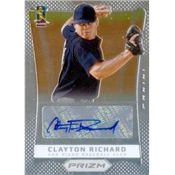 650276 Clayton Richard Autographed Baseball Card - San Diego Padres - 2012 Panini Prizm No.CR