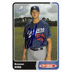 650925 Brennan King Autographed Baseball Card - Los Angeles Dodgers, FT - 2003 Topps Total First Year No.951