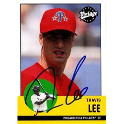 650966 Travis Lee Autographed Baseball Card - Philadelphia Phillies, FT - 2001 Upper Deck Vintage No.304