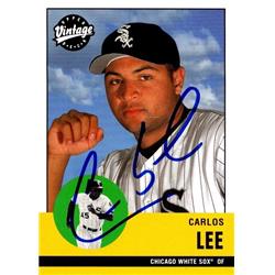 650982 Carlos Lee Autographed Baseball Card - Chicago White Sox, FT - 2001 Upper Deck Vintage No.136