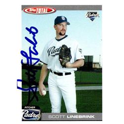 651119 Scott Linebrink Autographed Baseball Card - San Diego Padres, FT - 2004 Topps Total No.27