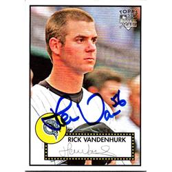 651245 Rick Vandenhurk Autographed Baseball Card - Florida Marlins, FT - 2007 Topps 52 Rookie No.123