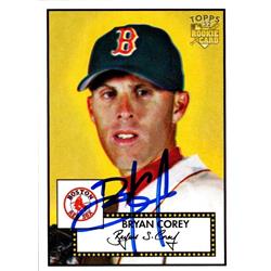 651269 Bryan Corey Autographed Baseball Card - Boston Red Sox, FT - 2007 Topps 52 Rookie No.218