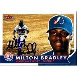 651321 Milton Bradley Autographed Baseball Card - Montreal Expos, FT - 2001 Fleer Tradition No.130