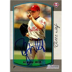 651454 Randy Wolf Autographed Baseball Card - Philadelphia Phillies, FT - 2000 Bowman No.312
