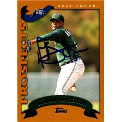 651486 Dewon Brazelton Autographed Baseball Card - Tampa Bay Rays, FT - 2002 Topps Traded Prospects No.T209