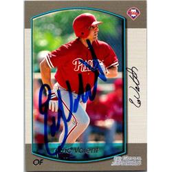 651514 Eric Valent Autographed Baseball Card - Philadelphia Phillies, FT - 2000 Bowman No.383