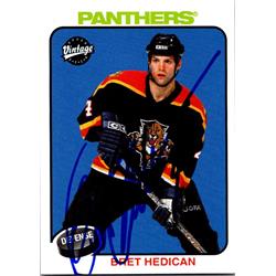 651723 Bret Hedican Autographed Hockey Card - Florida Panthers, FT - 2001 Upper Deck Vintage No.110