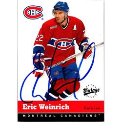 651776 Eric Weinrich Autographed Hockey Card - Montreal Canadiens, FT - 2000 Upper Deck Vintage No.187