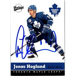 651824 Jonas Hoglund Autographed Hockey Card - Toronto Maple Leafs, FT - 2000 Upper Deck Vintage No.339