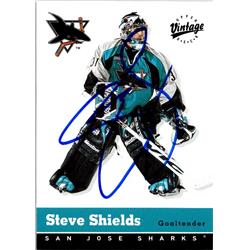 651935 Steve Shields Autographed Hockey Card - San Jose Sharks, FT - 2000 Upper Deck Vintage No.306