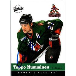 651942 Teppo Numminen Autographed Hockey Card - Phoenix Coyotes, FT - 2000 Upper Deck Vintage No.274