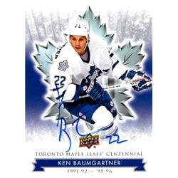 652033 Ken Baumgartner Autographed Hockey Card - Toronto Maple Leafs, SC - 2017 Upper Deck Centennial No.42