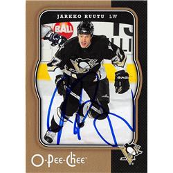 652059 Jarkko Ruutu Autographed Hockey Card - Pittsburgh Penguins Finland - 2008 O Pee Chee No.389 -  Autograph Warehouse