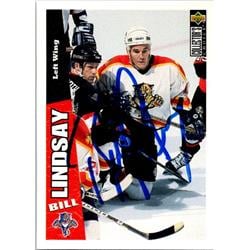 652187 Bill Lindsay Autographed Hockey Card - Florida Panthers, FT - 1996 Upper Deck No.108
