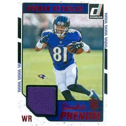 Picture of Autograph Warehouse 583226 Keenan Reynolds Player Worn Jersey Patch Football Card - Baltimore Ravens - 2016 Panini Donruss Rookie Phenom No.3