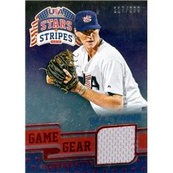 583243 Bailey Ober Player Worn Jersey Patch Baseball Card - Team USA - 2015 Panini Stars & Stripes Game Gear No.11 LE 117-299