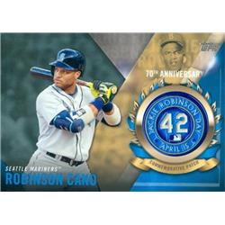 583287 Robinson Cano Baseball Card - Seattle Mariners - 2017 Topps Commemorative 70Th Anniversary Jackie Robinson Patch No.JRPCRC
