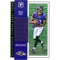 Picture of Autograph Warehouse 583318 Jaleel Scott Player Worn Jersey Patch Football Card - Baltimore Ravens - 2018 Panini Quest Jumbo Rookie No.QJJC
