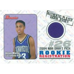 583604 Kevin Martin Player Worn Jersey Patch Basketball Card - Sacramento Kings - 2004 Bowman Draft Rookie Registration No.RORKM -  Autograph Warehouse