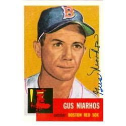 585266 Gus Niarhos Autographed Baseball Card - Boston Red Sox - 1991 Topps Archives 1953 No.63