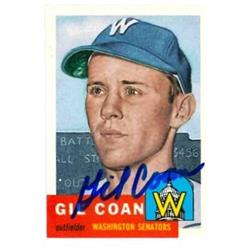 585277 Gil Coan Autographed Baseball Card - Washington Senators - 1991 Topps Archives 1953 No.133