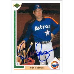 585712 Rich Gedman Autographed Baseball Card - Houston Astros - 1991 Upper Deck No. 588