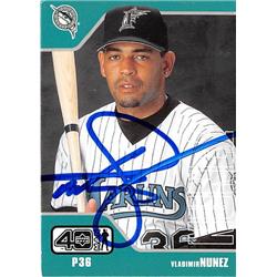 586628 Vladimir Nunez Autographed Baseball Card - Florida Marlins - 2002 Upper Deck Forty Man No.792