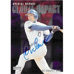 586674 Rey Ordonez Autographed Baseball Card - New York Mets - 1997 Upper Deck No.184 Global Impact Cuba