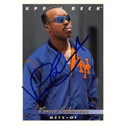 586865 Vince Coleman Autographed Baseball Card - New York Mets - 1993 Upper Deck No.748