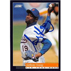 586943 Anthony Young Autographed Baseball Card - New York Mets - 1994 Score No.263