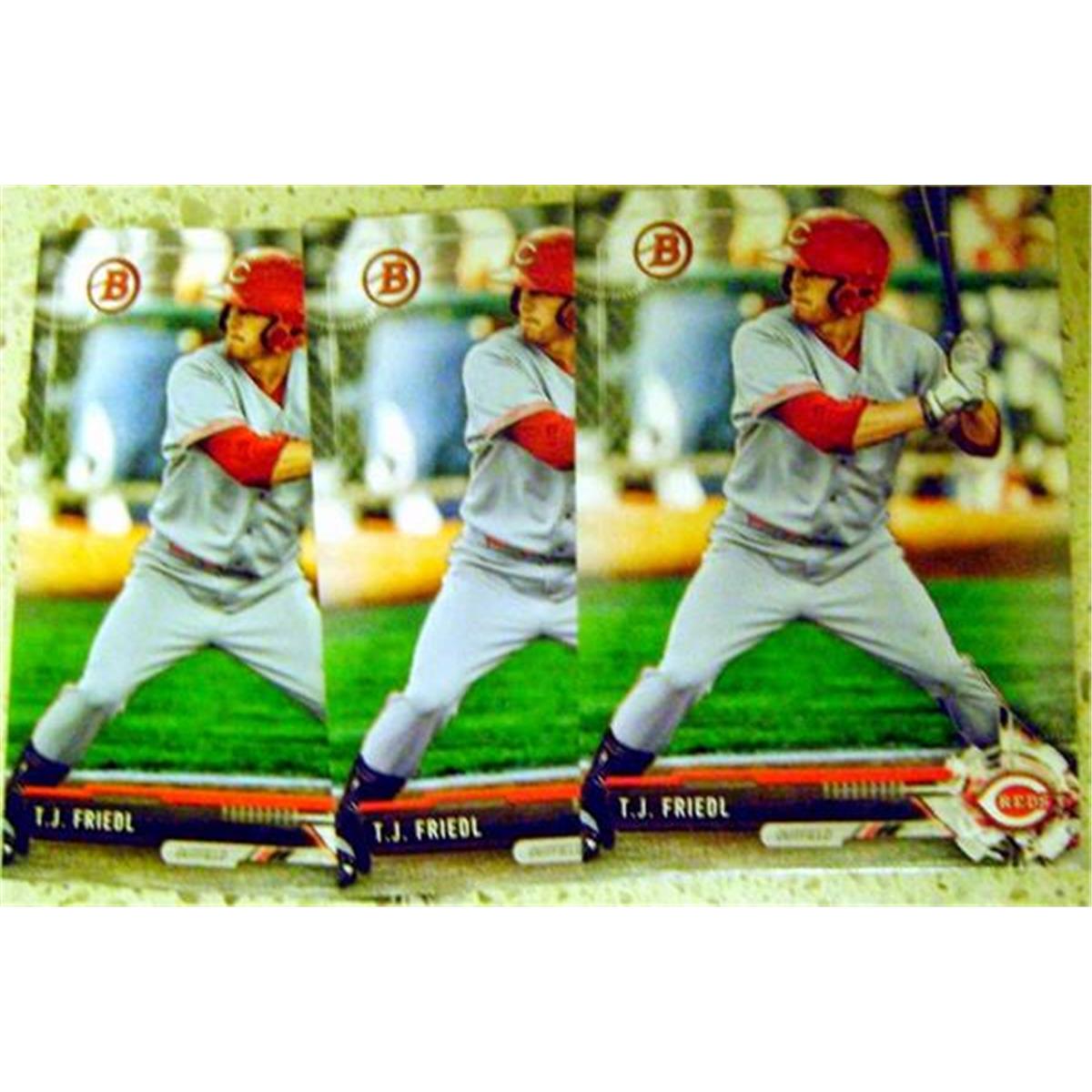 597895 T.J. Friedl Baseball Card - Rookie Prospect Lot of 3 2017 Topps Bowman No.BD8 Cincinnati Reds -  Autograph Warehouse