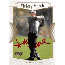 598214 David Duval Autographed Trading Card - Golf, PGA Tour, Georgia Tech, SC - 2001 Upper Deck Victory March No.165