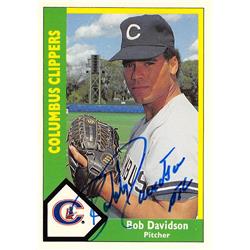 618523 Bob Davidson Autographed Baseball Card - Columbus Clippers, Yankees - 1990 CMC Minor League Rookie No.226