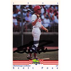 618597 Scott Pose Autographed Baseball Card - Chattanooga Lookouts, Cincinnati Reds - 1992 Classic Best Rookie No.442