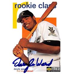 618759 Daryle Ward Autographed Baseball Card - Houston Astros, SC - 1998 Upper Deck Rookie Class No.424