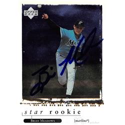 618925 Brian Meadows Autographed Baseball Card - Florida Marlins, SC - 1998 Upper Deck Star Rookie No.597