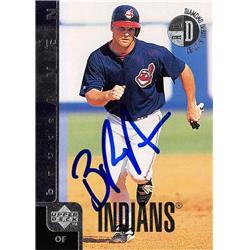 618961 Bruce Aven Autographed Baseball Card - Cleveland Indians, SC - 1998 Upper Deck Debut No.349