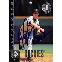 618964 John Thomson Autographed Baseball Card - Colorado Rockies, SC - 1998 Upper Deck No.83