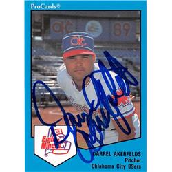 619479 Darrel Akerfields Autographed Baseball Card - 1990 Pro No.1532 - Oklahoma City 89ers Minor League 67