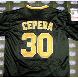 Picture of Autograph Warehouse 190951 Orlando Cepeda Autographed Jersey - San Francisco Giants - Inscribed HOF 99 JSA Authentication Certificate - Size 50