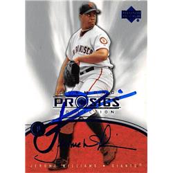 621820 Jerome Williams Autographed Baseball Card - San Francisco Giants - 2004 Upper Deck Diamond Collection No.13
