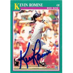 621841 Kevin Romine Autographed Baseball Card - Boston Red Sox - 1991 Score No.116