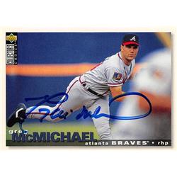 621944 Greg Mcmichael Autographed Baseball Card - Atlanta Braves - 1995 Upper Deck No.162