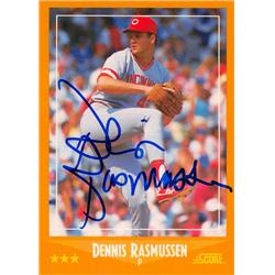 622070 Dennis Rasmussen Autographed Baseball Card - Cincinnati Reds - 1988 Score No.560