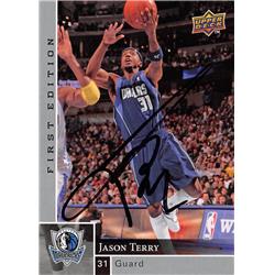 Jason Terry Autographed Basketball Card - Dallas Mavericks - 2009 Upper Deck First Edition No.34