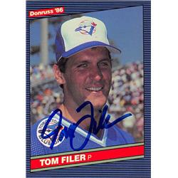 622756 Tom Filer Autographed Baseball Card - Toronto Blue Jays - 1986 Donruss No.439